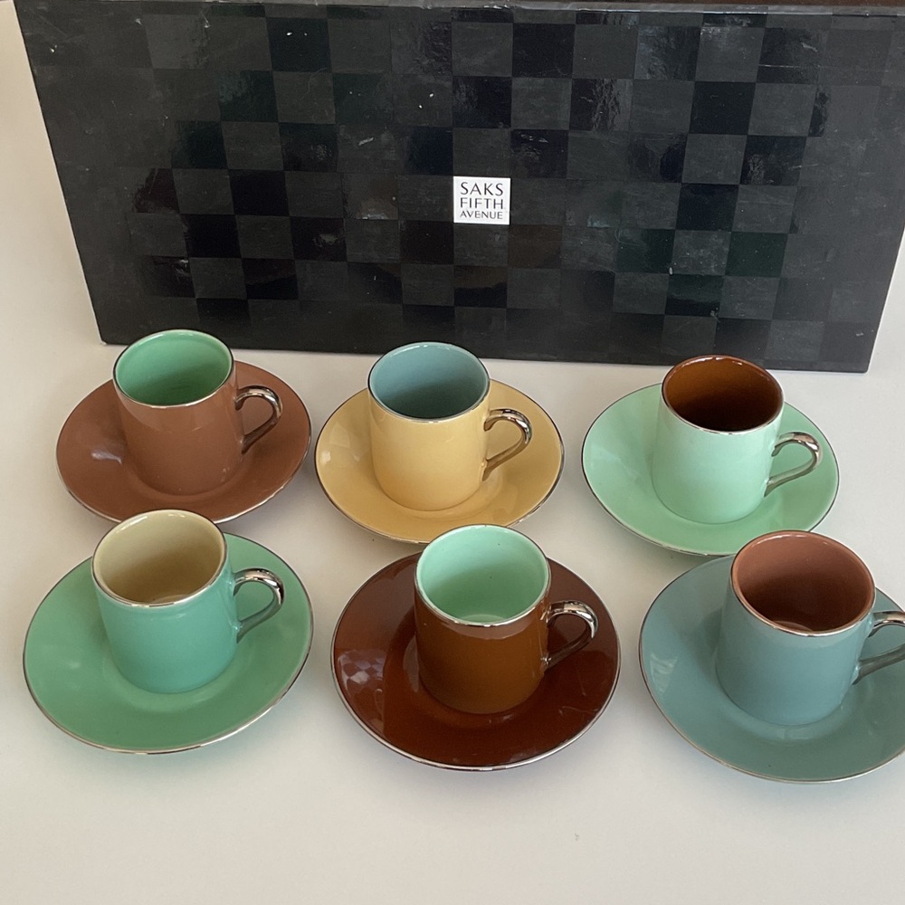 Saks Fifth Avenue Multicolor Espresso Mug Set. NWT - Picture 4 of 10